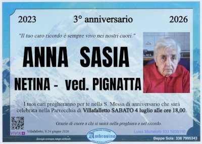 ANNA SASIA "NETINA" ved. PIGNATTA