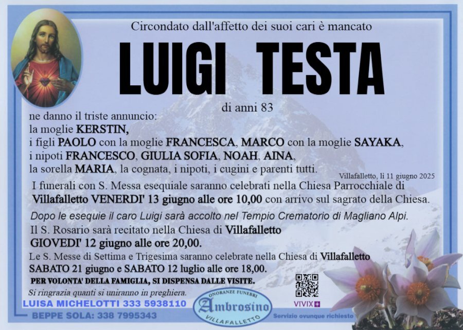 Manifesto di LUIGI TESTA