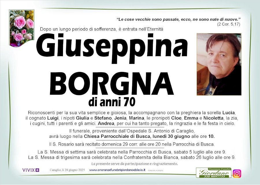 Manifesto di GIUSEPPINA BORGNA Manifesto di GIUSEPPINA BORGNA