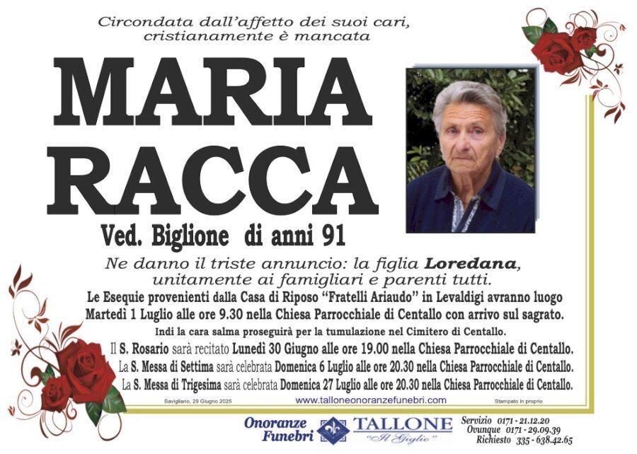 Manifesto di MARIA RACCA Manifesto di MARIA RACCA
