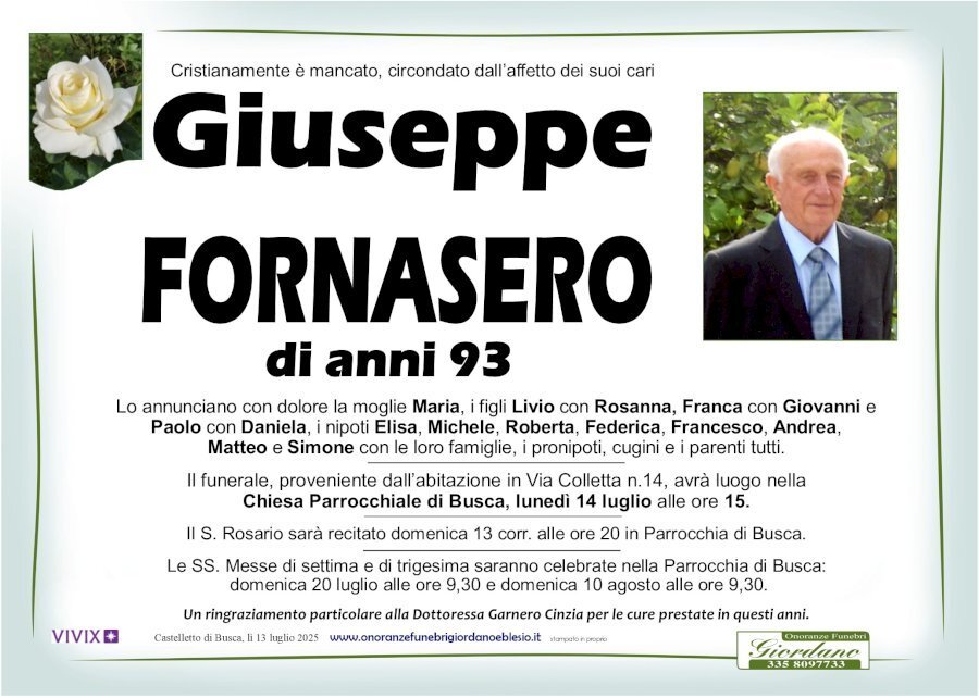 Manifesto di GIUSEPPE FORNASERO Manifesto di GIUSEPPE FORNASERO