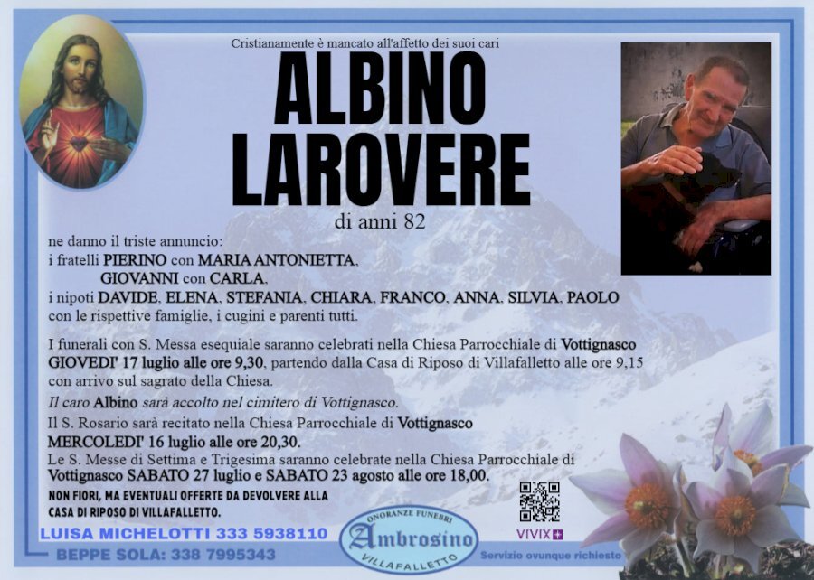 Manifesto di ALBINO LAROVERE Manifesto di ALBINO LAROVERE