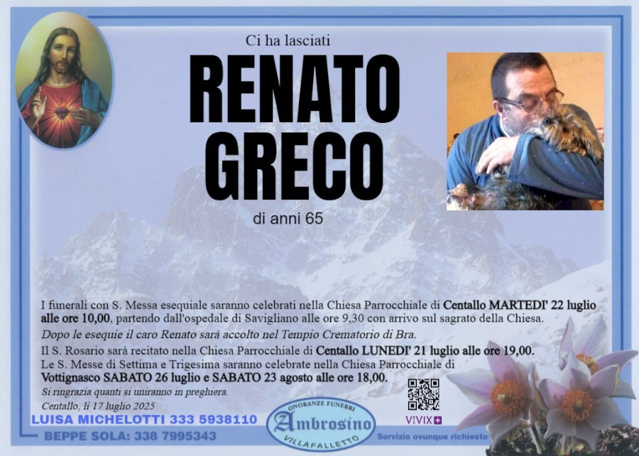 Manifesto di RENATO GRECO Manifesto di RENATO GRECO