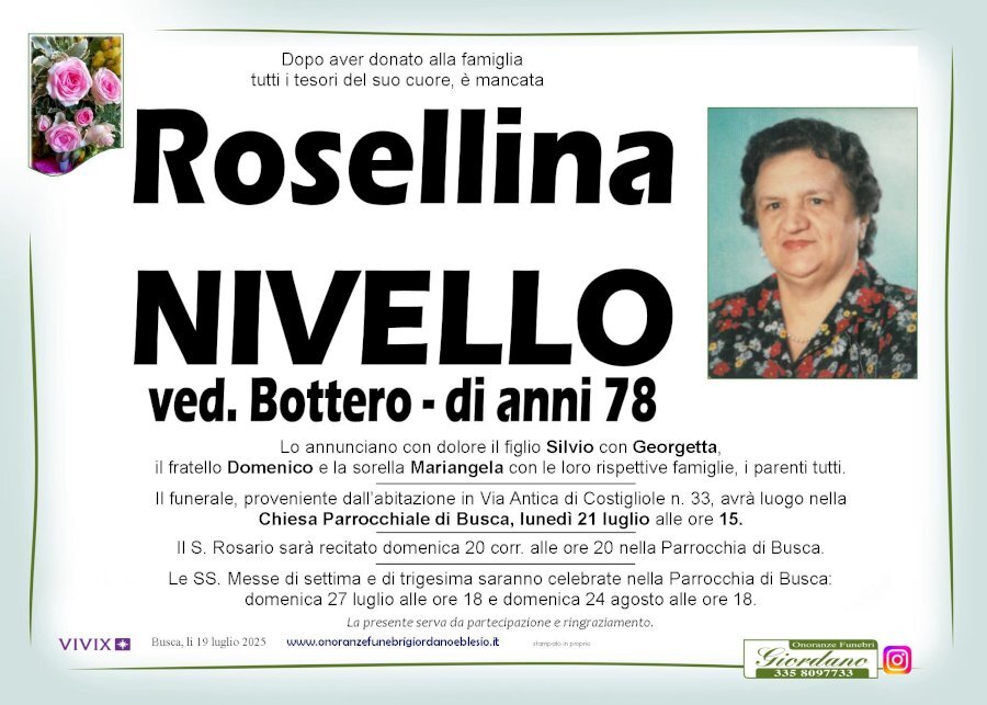 Manifesto di ROSELLINA NIVELLO Manifesto di ROSELLINA NIVELLO