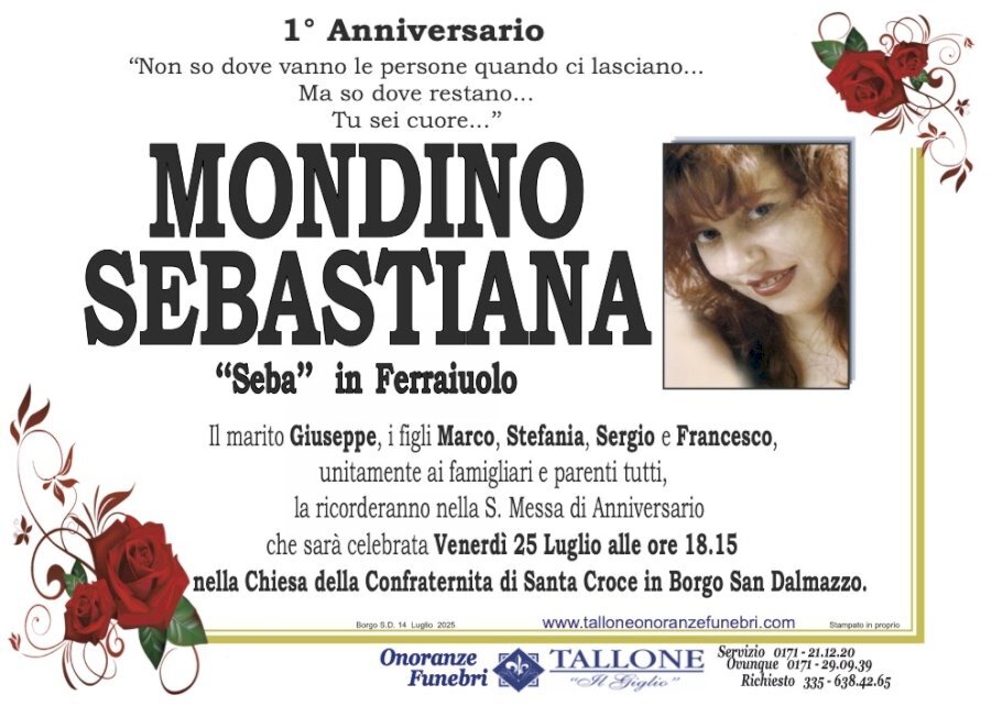 Manifesto di SEBASTIANA MONDNO "SEBA" in FERRAIUOLO