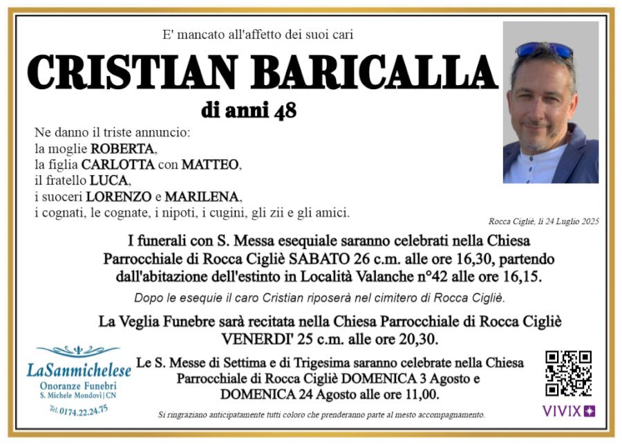 Manifesto di CRISTIAN BARICALLA Manifesto di CRISTIAN BARICALLA