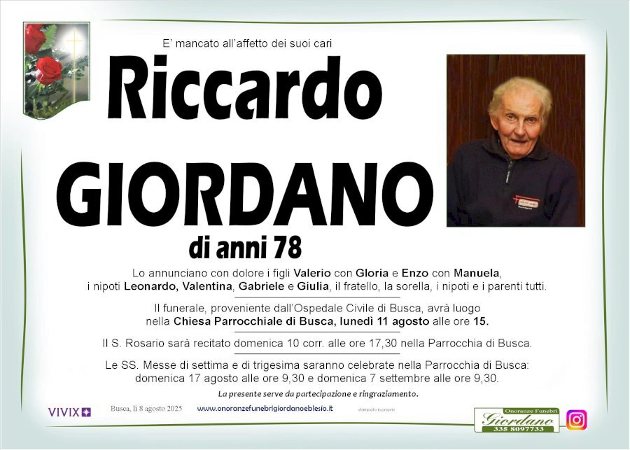 Manifesto di RICCARDO GIORDANO Manifesto di RICCARDO GIORDANO