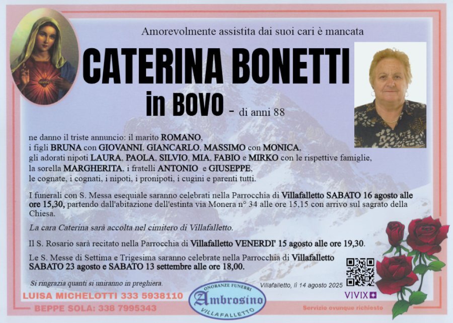 Manifesto di CATERINA BONETTI in BOVO