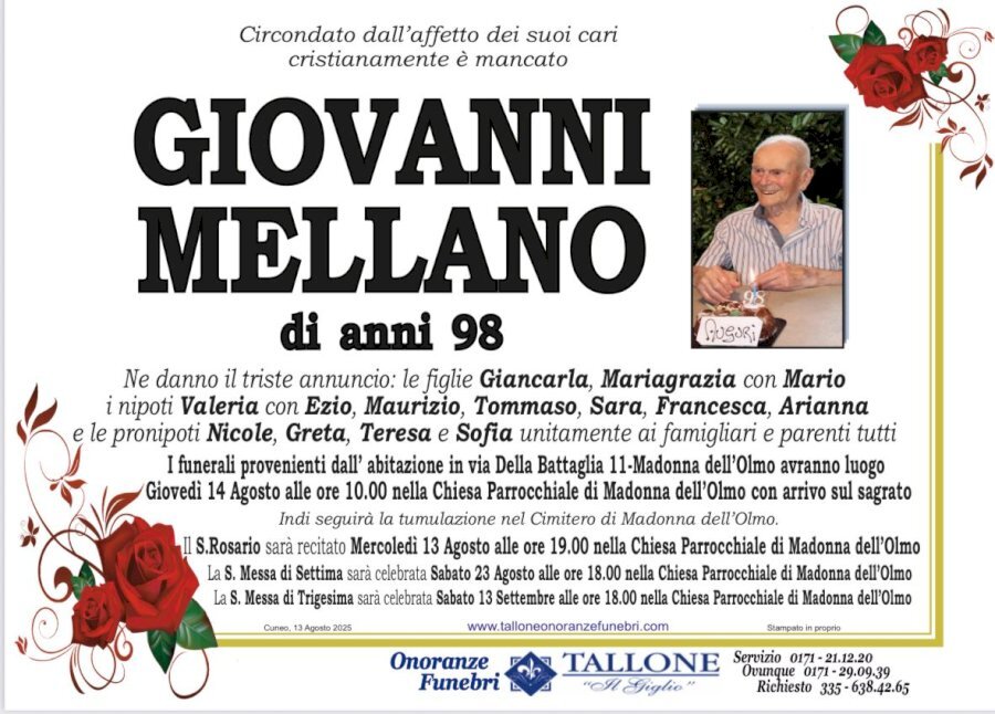Manifesto di GIOVANNI MELLANO