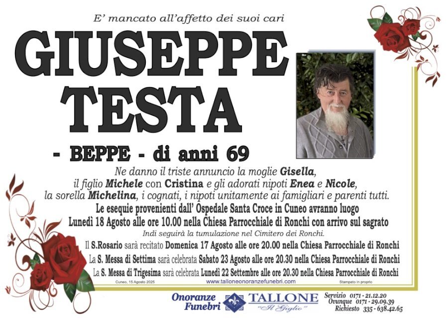 Manifesto di GIUSEPPE TESTA "BEPPE"