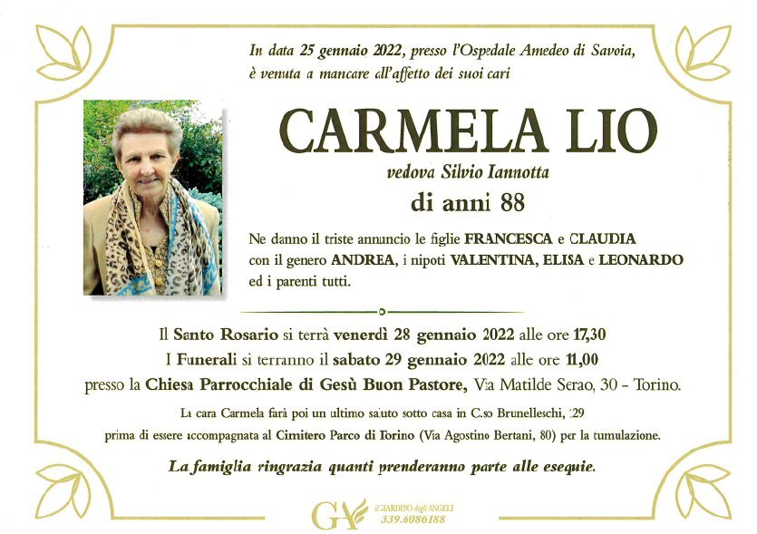 Manifesto di CARMELA LIO Manifesto di CARMELA LIO