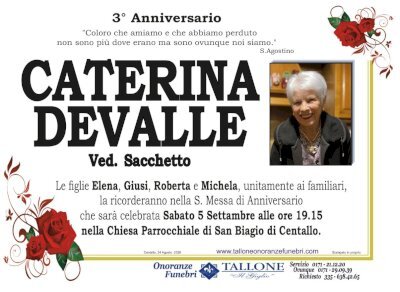 CATERINA DEVALLE ved. SACCHETTO
