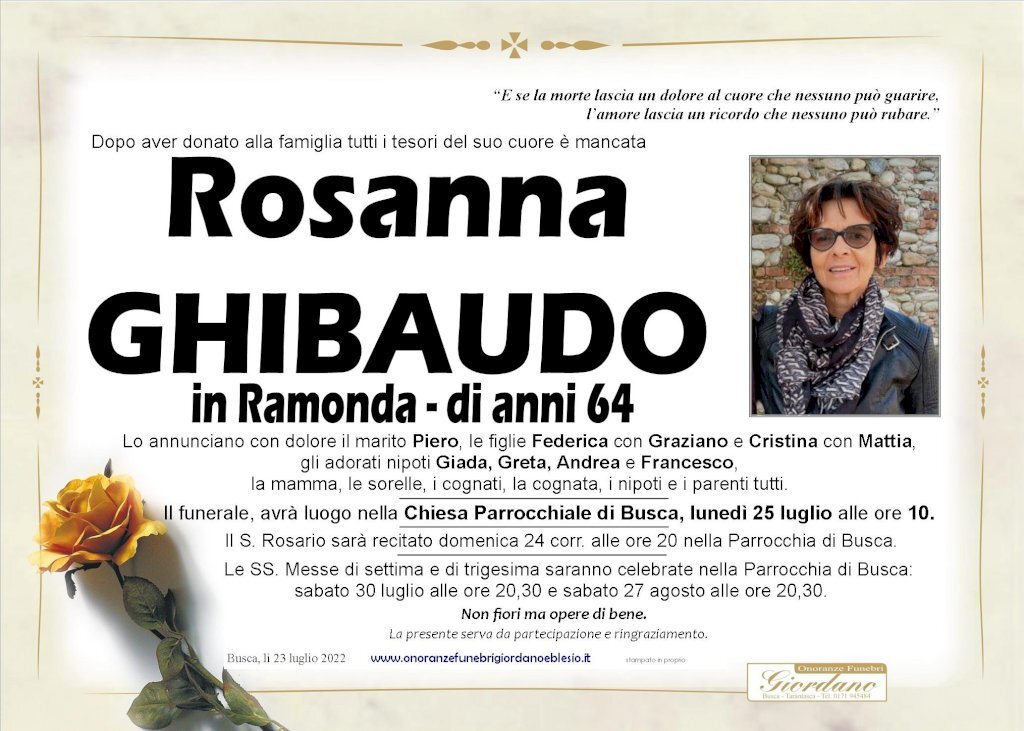 Manifesto di ROSANNA GHIBAUDO in RAMONDA