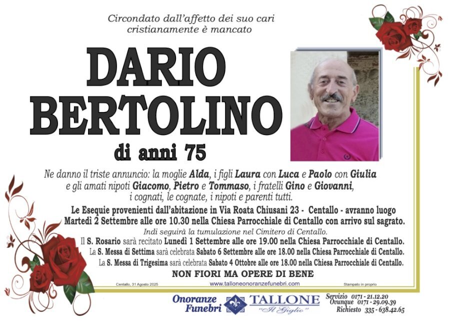 Manifesto di DARIO BERTOLINO Manifesto di DARIO BERTOLINO