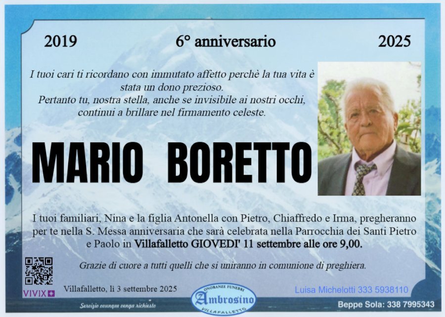 Manifesto di MARIO BORETTO Manifesto di MARIO BORETTO
