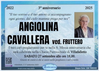 ANGIOLINA CAVALLERA ved. FRUTTERO