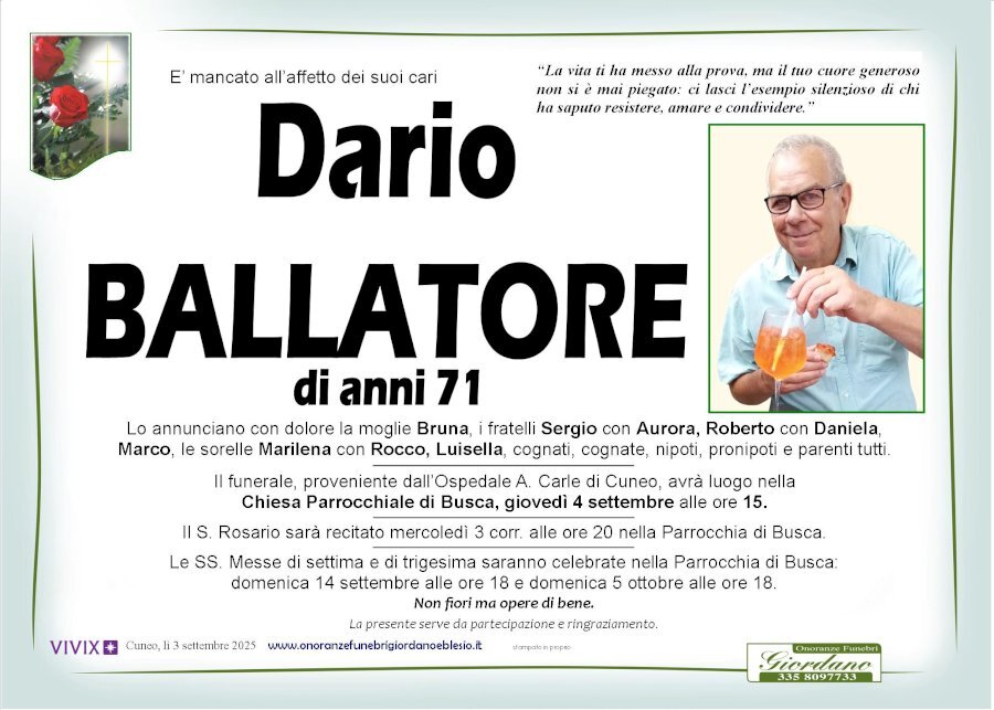 Manifesto di DARIO BALLATORE Manifesto di DARIO BALLATORE