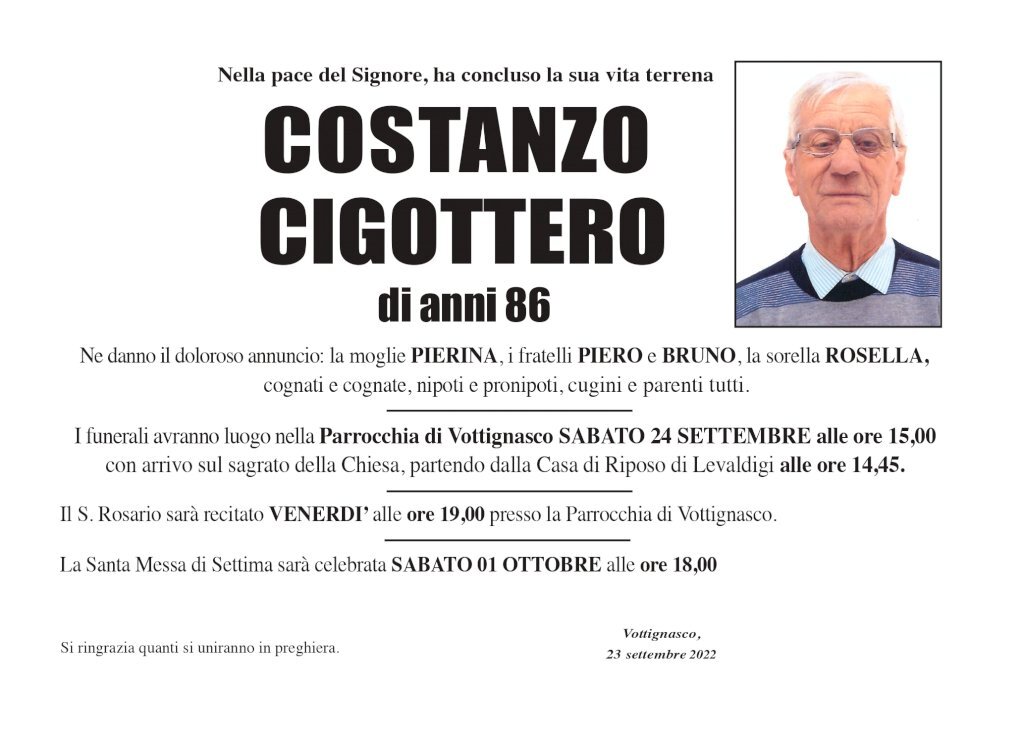 Manifesto di COSTANZO CIGOTTERO