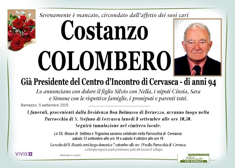 Manifesto di COSTANZO COLOMBERO