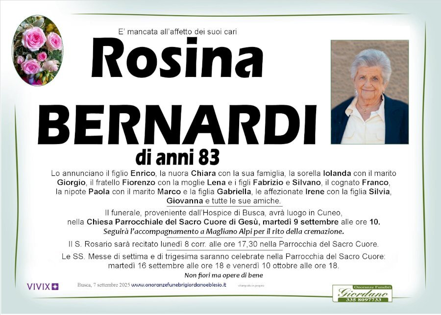 Manifesto di ROSINA BERNARDI