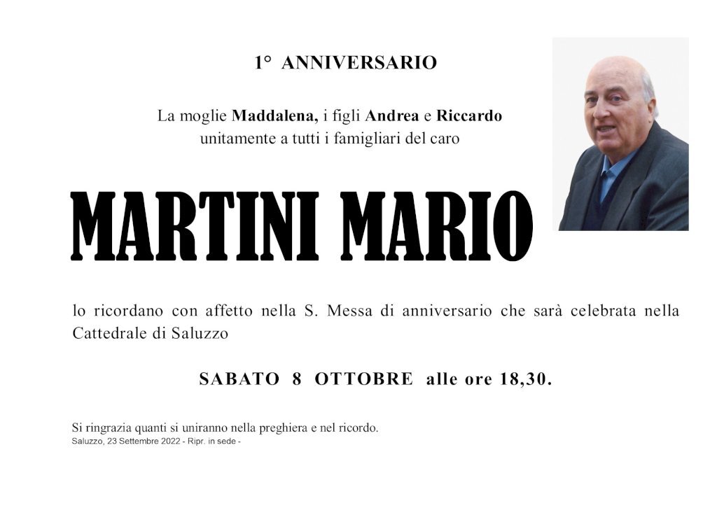 Manifesto di MARIO MARTINI