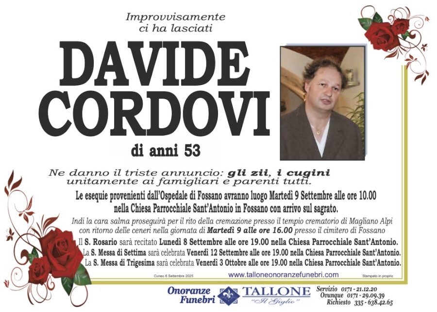 Manifesto di DAVIDE CORDOVI Manifesto di DAVIDE CORDOVI