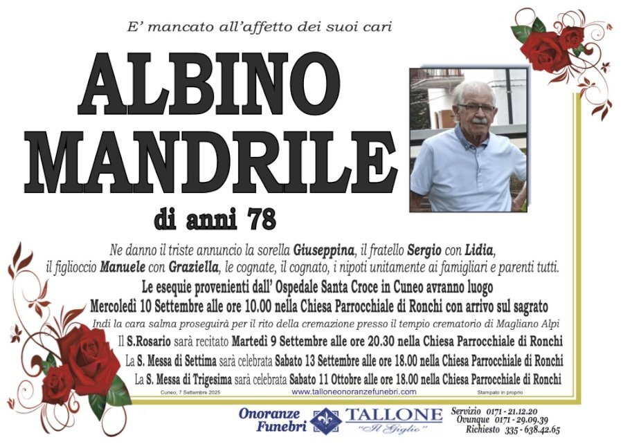 Manifesto di ALBINO MANDRILE Manifesto di ALBINO MANDRILE