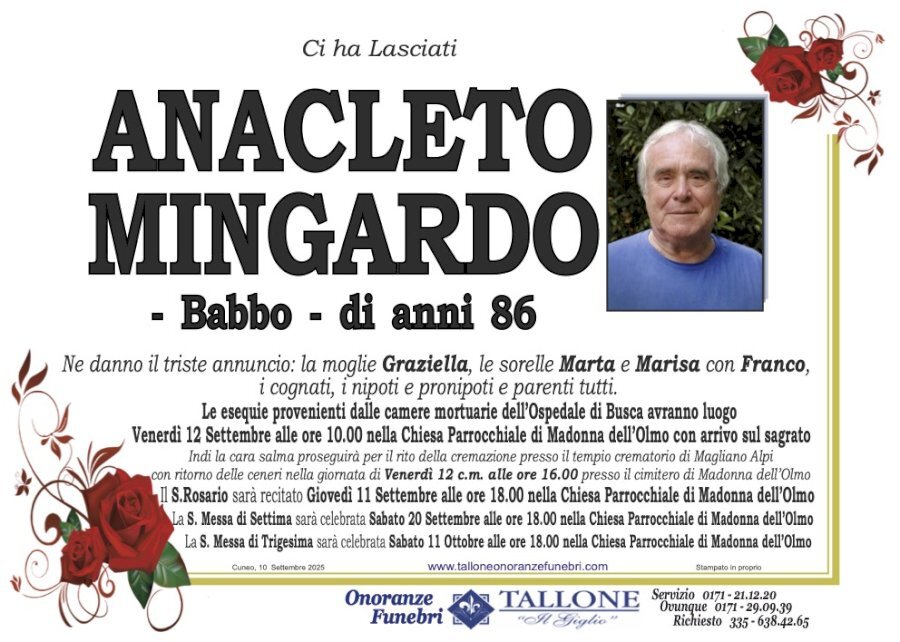 Manifesto di ANACLETO MINGARDO "BABBO"