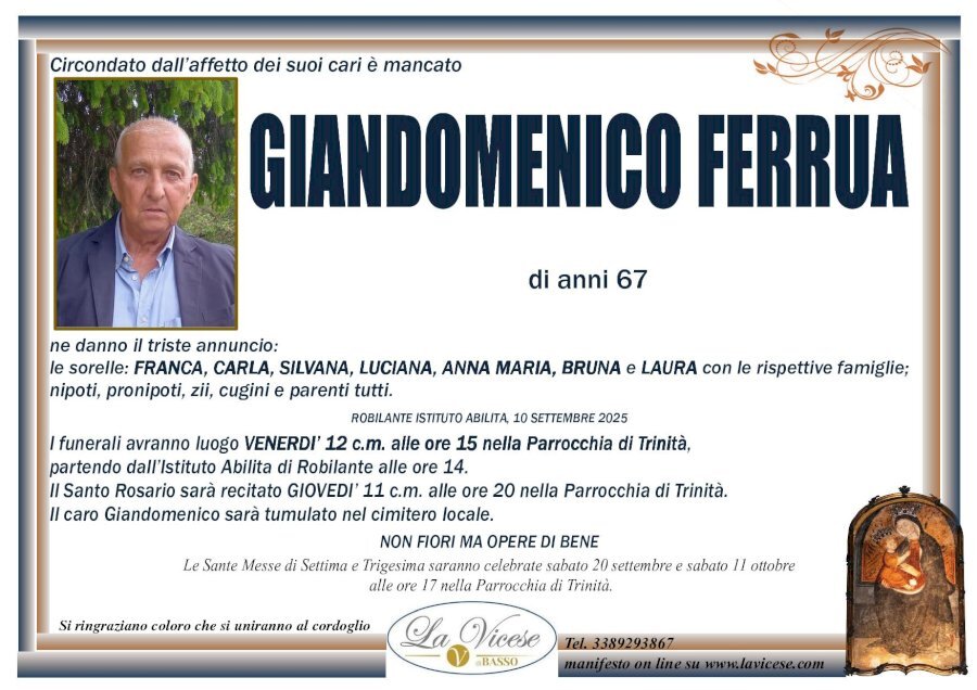 Manifesto di GIANDOMENICO FERRUA