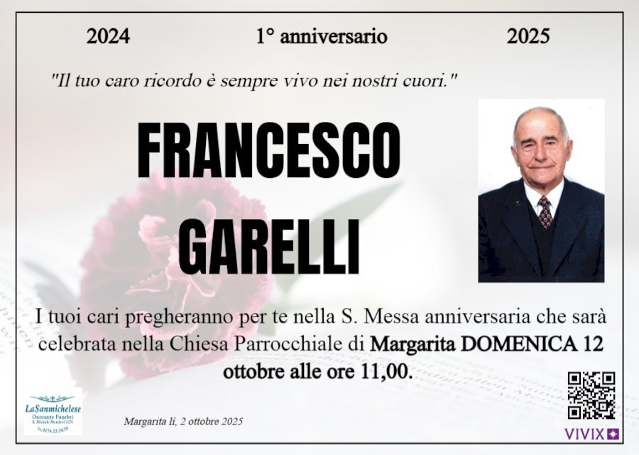 Manifesto di FRANCESCO GARELLI