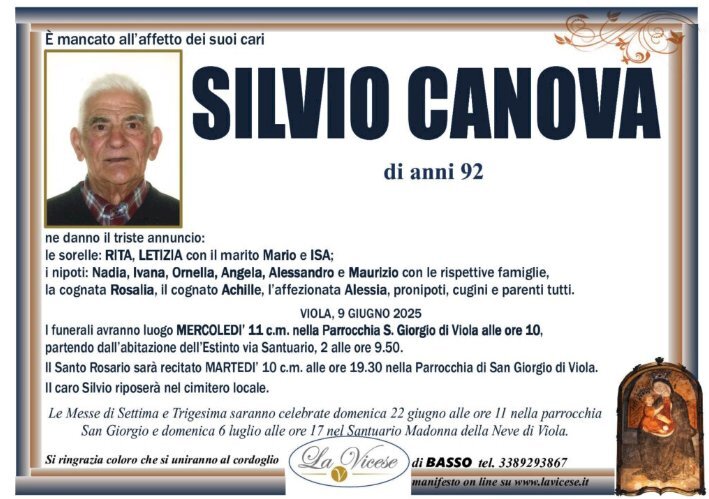 Manifesto di SILVIO CANOVA