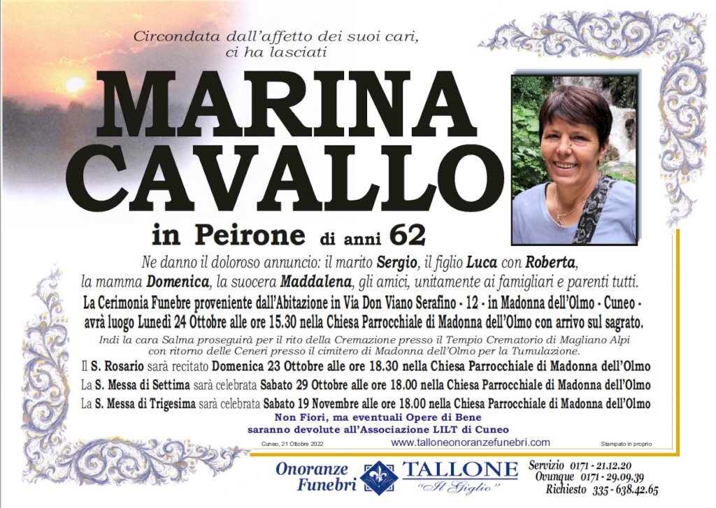 Manifesto di MARINA CAVALLO in PEIRONE