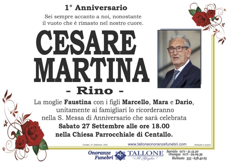Manifesto di CESARE MARTINA "RINO" Manifesto di CESARE MARTINA "RINO"