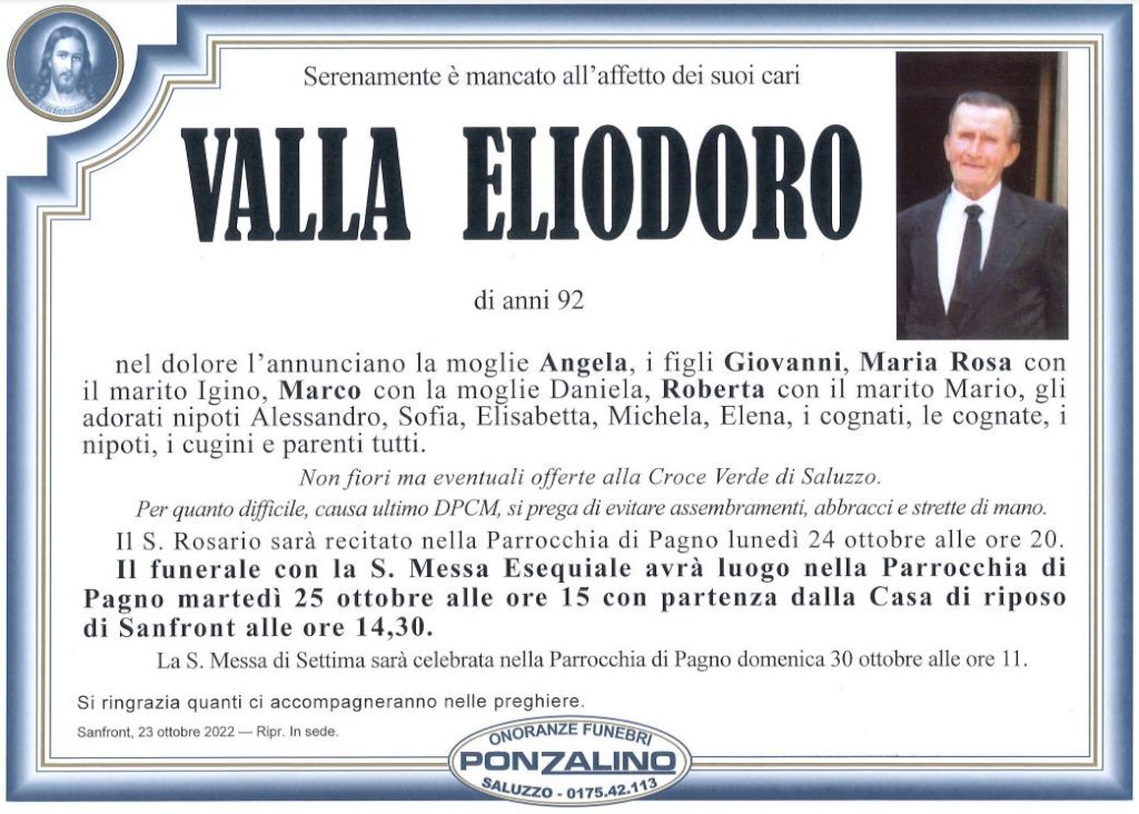 Manifesto di ELIODORO VALLA