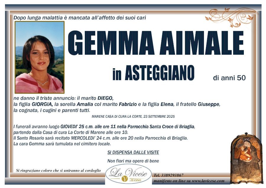Manifesto di GEMMA AIMALE