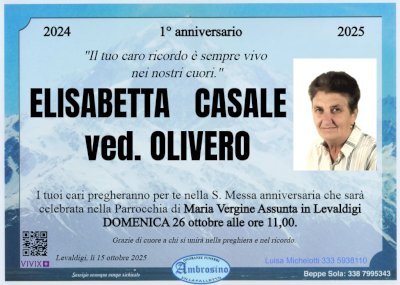 ELISABETTA CASALE ved. OLIVERO