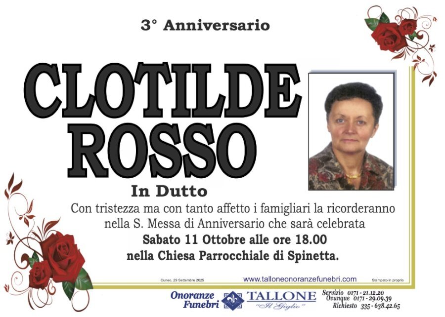 Manifesto di CLOTILDE ROSSO in DUTTO Manifesto di CLOTILDE ROSSO in DUTTO