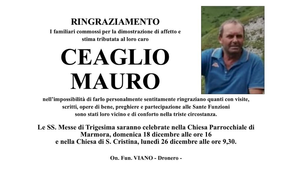 Manifesto di MAURO CEAGLIO