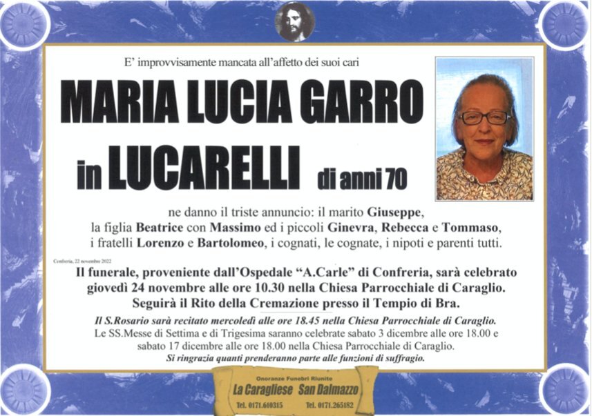 Manifesto di MARIA LUCIA GARRO in LUCARELLI