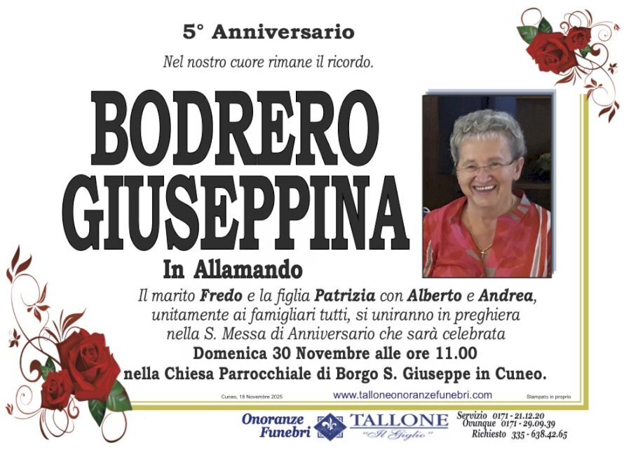Manifesto di GIUSEPPINA BODRERO in ALLAMANDO