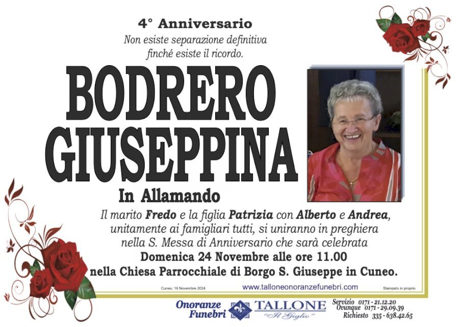 Manifesto di GIUSEPPINA BODRERO in ALLAMANDO