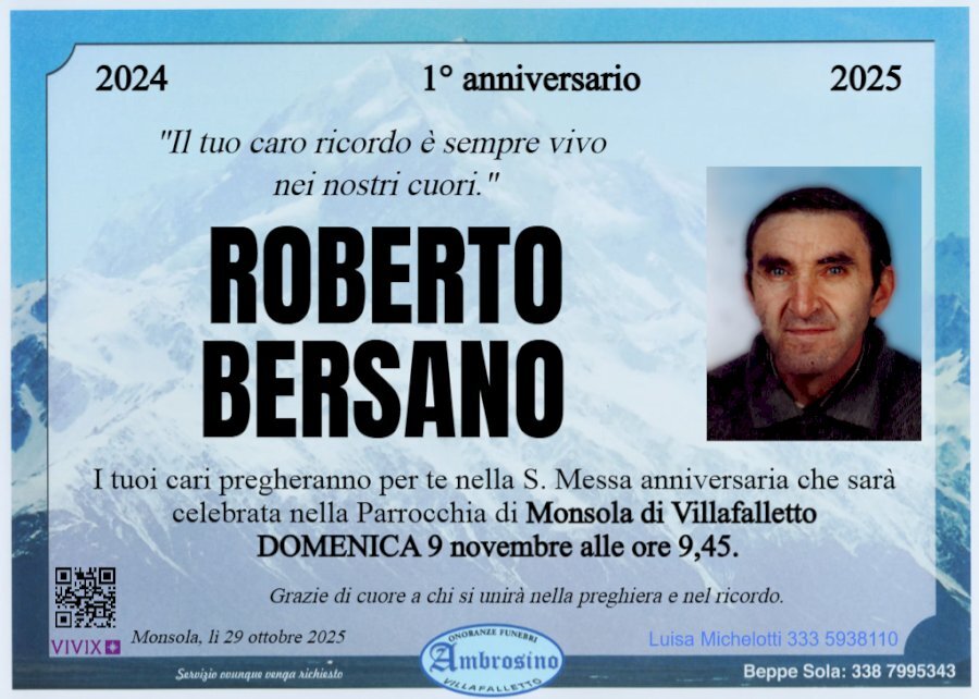 Manifesto di ROBERTO BERSANO Manifesto di ROBERTO BERSANO