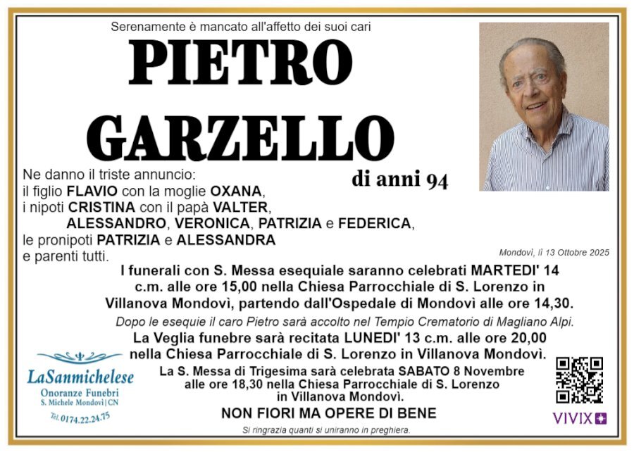 Manifesto di PIETRO GARZELLO
