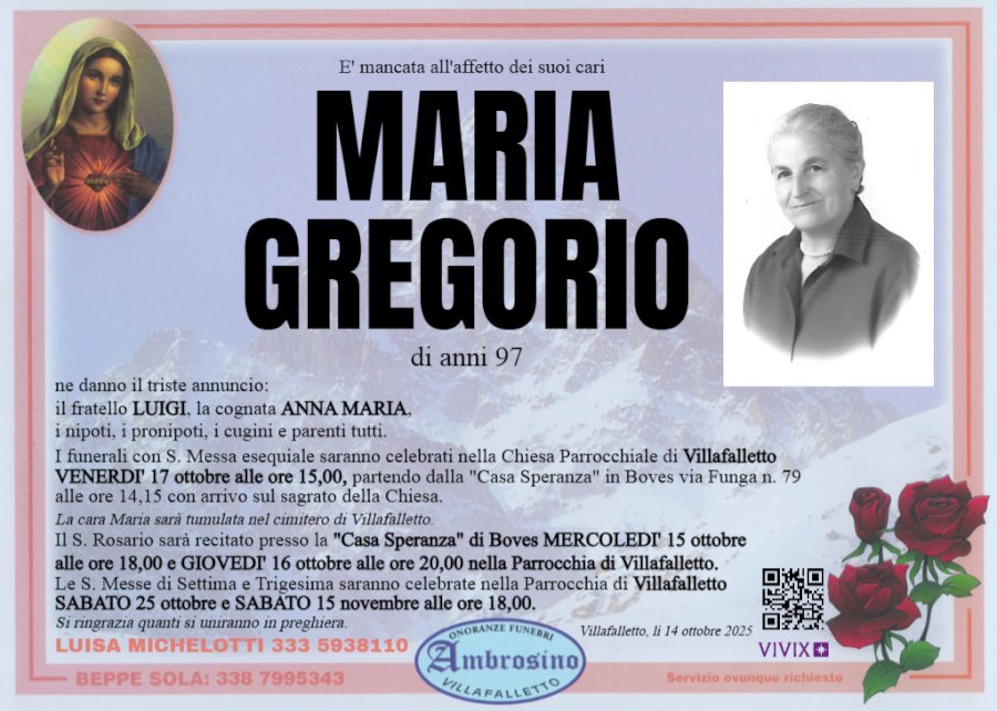 Manifesto di MARIA GREGORIO Manifesto di MARIA GREGORIO
