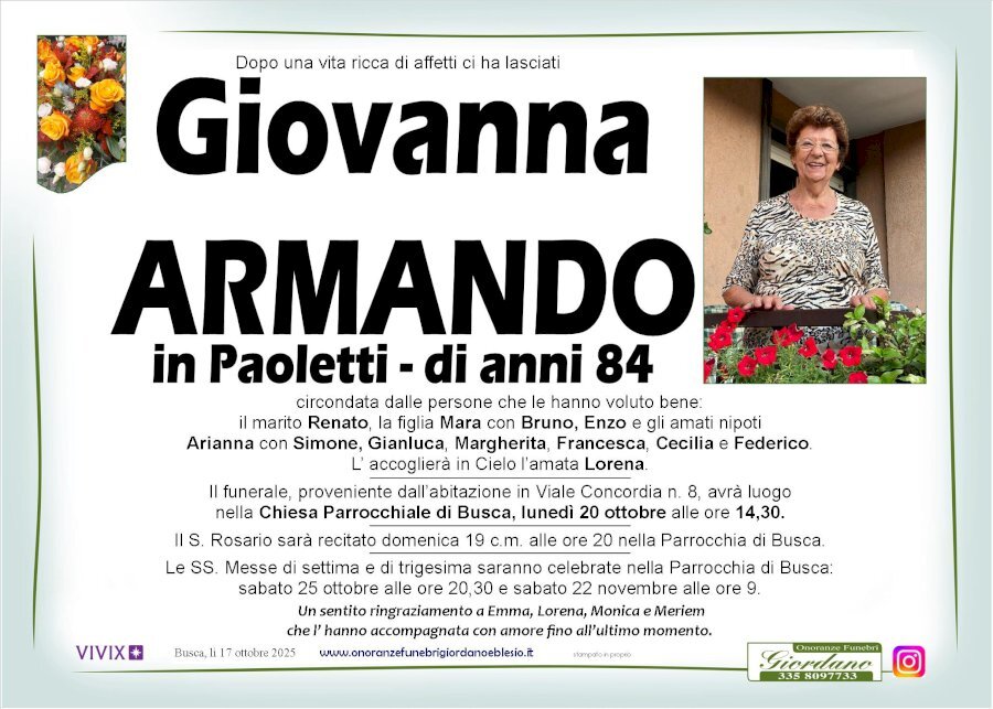 Manifesto di GIOVANNA ARMANDO in PAOLETTI Manifesto di GIOVANNA ARMANDO in PAOLETTI