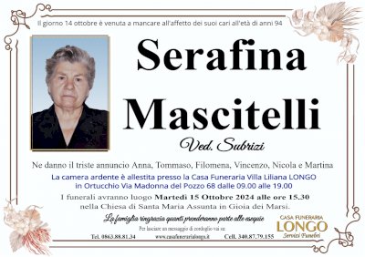 SERAFINA MASCITELLI in SUBRIZI