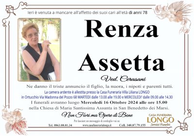 RENZA ASSETTA in CERASANI
