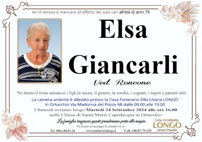 ELSA GIANCARLI in RONCONE