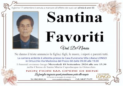 SANTINA FAVORITI in DI NORCIA