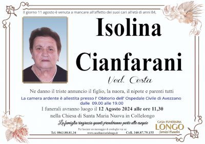 ISOLINA CIANFARANI in CESTA